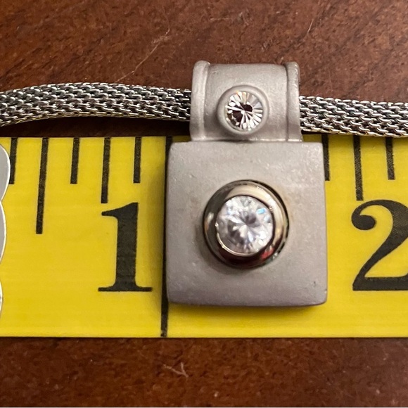 Vintage Piscitelli Silver tone Necklace with Crystal Accents - Picture 2 of 4